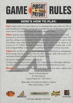 1997 Pinnacle X-Press - Pursuit of Paydirt Base Players #NNO Ki-Jana Carter Back