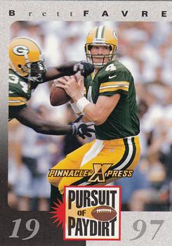 1997 Pinnacle X-Press - Pursuit of Paydirt Base Players #NNO Brett Favre Front