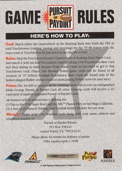 1997 Pinnacle X-Press - Pursuit of Paydirt Base Players #NNO Jim Harbaugh Back