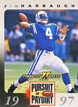 1997 Pinnacle X-Press - Pursuit of Paydirt Base Players #NNO Jim Harbaugh Front