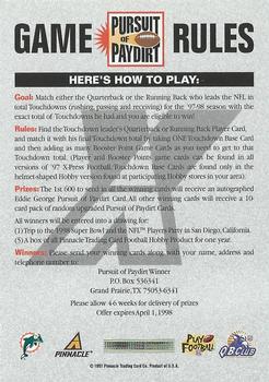 1997 Pinnacle X-Press - Pursuit of Paydirt Base Players #NNO Dan Marino Back