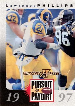 1997 Pinnacle X-Press - Pursuit of Paydirt Base Players #NNO Lawrence Phillips Front