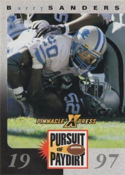 1997 Pinnacle X-Press - Pursuit of Paydirt Base Players #NNO Barry Sanders Front