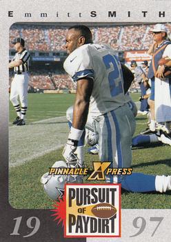 1997 Pinnacle X-Press - Pursuit of Paydirt Base Players #NNO Emmitt Smith Front