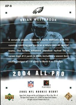 2005 Upper Deck Rookie Debut - All-Pros Gold #AP-8 Brian Westbrook Back