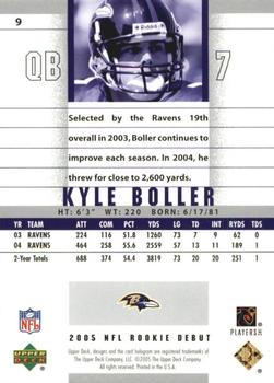 2005 Upper Deck Rookie Debut - Blue #9 Kyle Boller Back