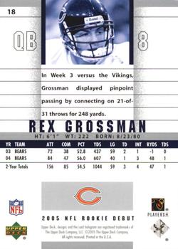 2005 Upper Deck Rookie Debut - Blue #18 Rex Grossman Back