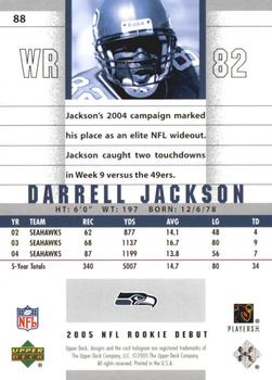 2005 Upper Deck Rookie Debut - Blue #88 Darrell Jackson Back