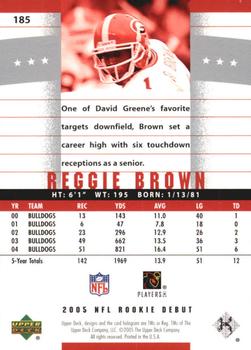 2005 Upper Deck Rookie Debut - Blue #185 Reggie Brown Back