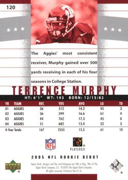 2005 Upper Deck Rookie Debut - Gold SN100 #120 Terrence Murphy Back