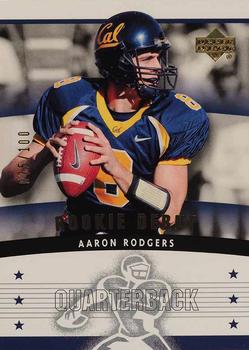 2005 Upper Deck Rookie Debut - Gold SN100 #126 Aaron Rodgers Front