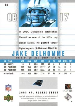 2005 Upper Deck Rookie Debut - Gold Spectrum #14 Jake Delhomme Back