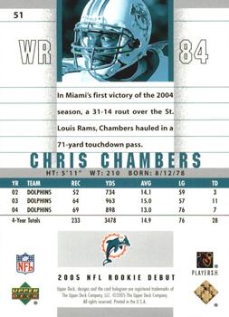 2005 Upper Deck Rookie Debut - Gold Spectrum #51 Chris Chambers Back