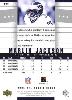 2005 Upper Deck Rookie Debut - Gold Spectrum #122 Marlin Jackson Back