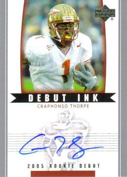 2005 Upper Deck Rookie Debut - Debut Ink #DI-CT Craphonso Thorpe Front