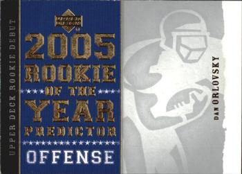 2005 Upper Deck Rookie Debut - Predictors: Rookie of the Year #ROY16 Dan Orlovsky Front