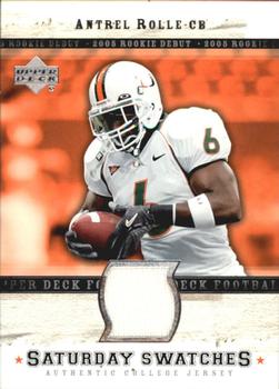 2005 Upper Deck Rookie Debut - Saturday Swatches #SA-AN Antrel Rolle Front