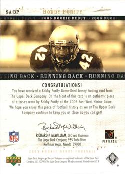 2005 Upper Deck Rookie Debut - Saturday Swatches #SA-BP Bobby Purify Back