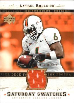 2005 Upper Deck Rookie Debut - Saturday Swatches Limited #SA-AN Antrel Rolle Front