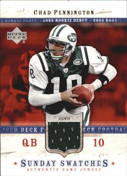 2005 Upper Deck Rookie Debut - Sunday Swatches #SU-CG Chad Pennington Front