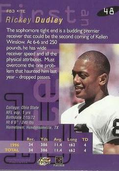 1997 Playoff First & Ten #48 Rickey Dudley Back