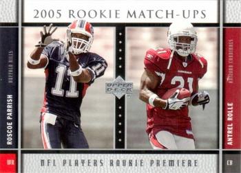 2005 Upper Deck Rookie Premiere - Match-Ups #RM-5 Roscoe Parrish / Antrel Rolle Front
