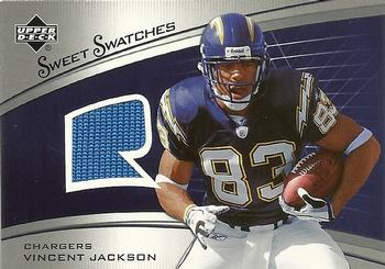2005 Upper Deck Sweet Spot - Rookie Sweet Swatches #SR-VJ Vincent Jackson Front