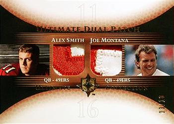 2005 Upper Deck Ultimate Collection - Game Jersey Dual Patches Gold #DP-SM Alex Smith / Joe Montana Front