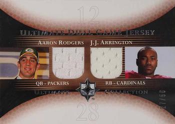 2005 Upper Deck Ultimate Collection - Game Jersey Duals #DJ-RA Aaron Rodgers / J.J. Arrington Front