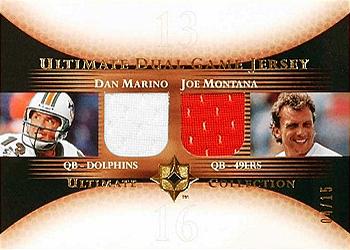 2005 Upper Deck Ultimate Collection - Game Jersey Duals Gold #DJ-MM Dan Marino / Joe Montana Front