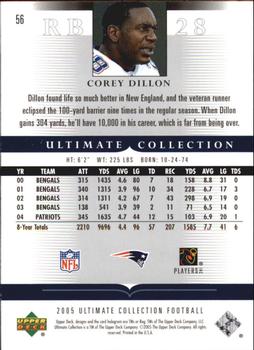 2005 Upper Deck Ultimate Collection - Gold #56 Corey Dillon Back