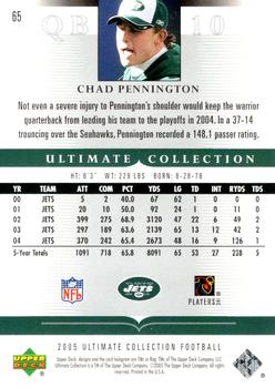 2005 Upper Deck Ultimate Collection - Gold #65 Chad Pennington Back