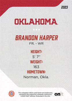 2023 ONIT Athlete Oklahoma Sooners #10 Brandon Harper Back