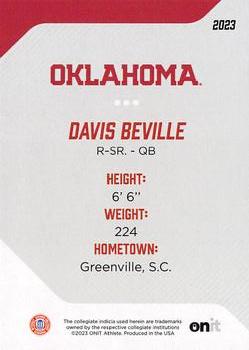 2023 ONIT Athlete Oklahoma Sooners #18 Davis Beville Back