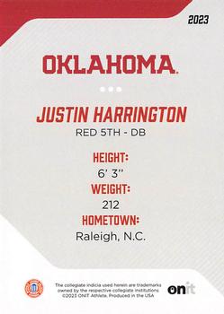 2023 ONIT Athlete Oklahoma Sooners #57 Justin Harrington Back