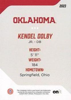 2023 ONIT Athlete Oklahoma Sooners #63 Kendel Dolby Back