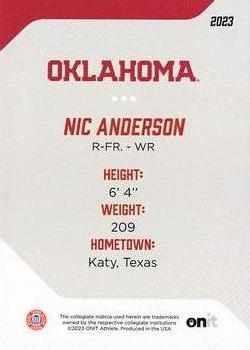 2023 ONIT Athlete Oklahoma Sooners #79 Nic Anderson Back