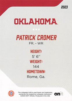 2023 ONIT Athlete Oklahoma Sooners #81 Patrick Cromer Back