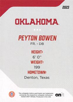 2023 ONIT Athlete Oklahoma Sooners #83 Peyton Bowen Back
