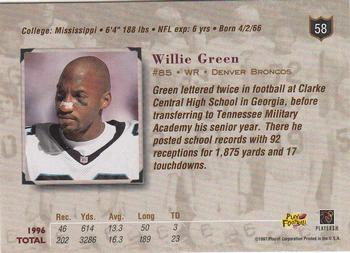 1997 Playoff Absolute Beginnings #58 Willie Green Back