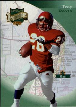 1997 Playoff Absolute Beginnings #77 Troy Davis Front