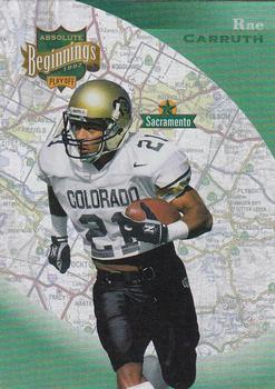 1997 Playoff Absolute Beginnings #86 Rae Carruth Front