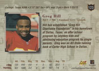 1997 Playoff Absolute Beginnings #123 Greg Hill Back