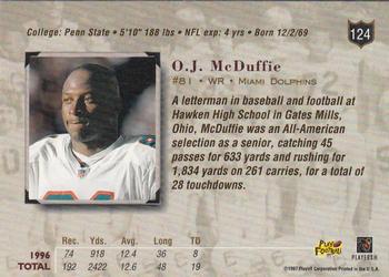 1997 Playoff Absolute Beginnings #124 O.J. McDuffie Back