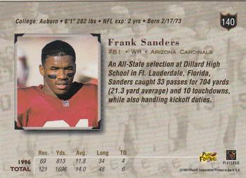 1997 Playoff Absolute Beginnings #140 Frank Sanders Back