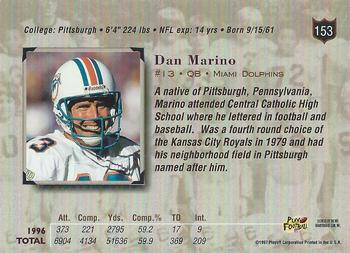 1997 Playoff Absolute Beginnings #153 Dan Marino Back