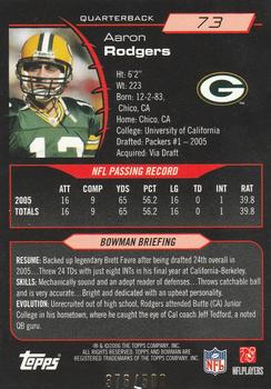 2006 Bowman - Blue #73 Aaron Rodgers Back