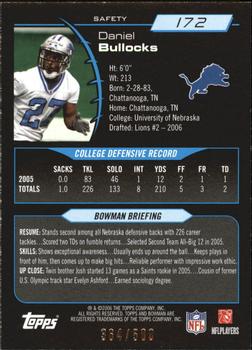2006 Bowman - Blue #172 Daniel Bullocks Back