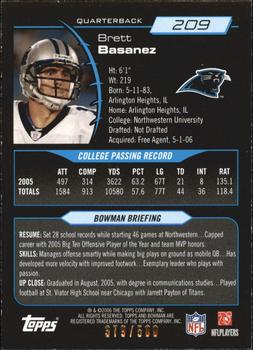 2006 Bowman - Blue #209 Brett Basanez Back