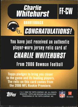 2006 Bowman - Fabric of the Future #FF-CW Charlie Whitehurst Back